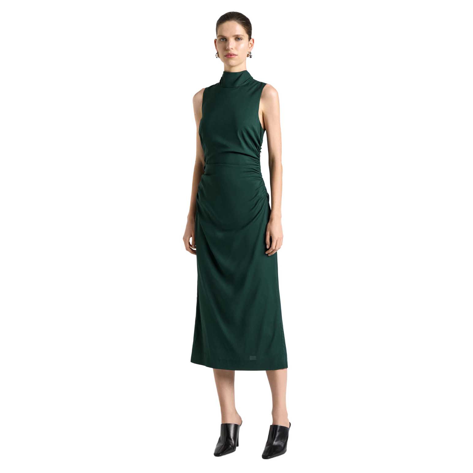 Cue Stretch Viscose Tie Neck Dress